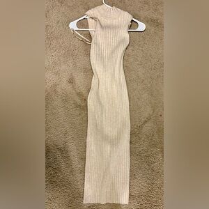 Banana Republic Factory Ribbed Dress in Cream